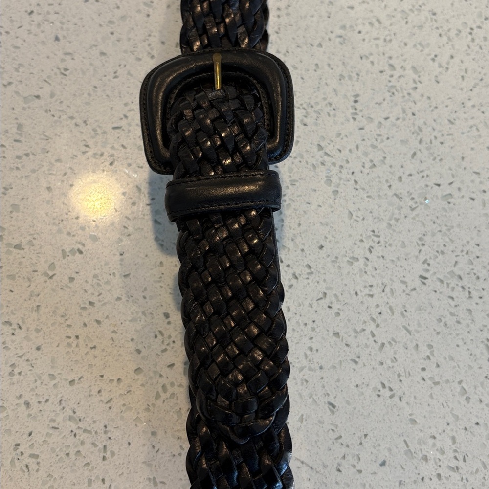 COACH Black Leather Braided Belt 3851 small - Picture 2 of 12